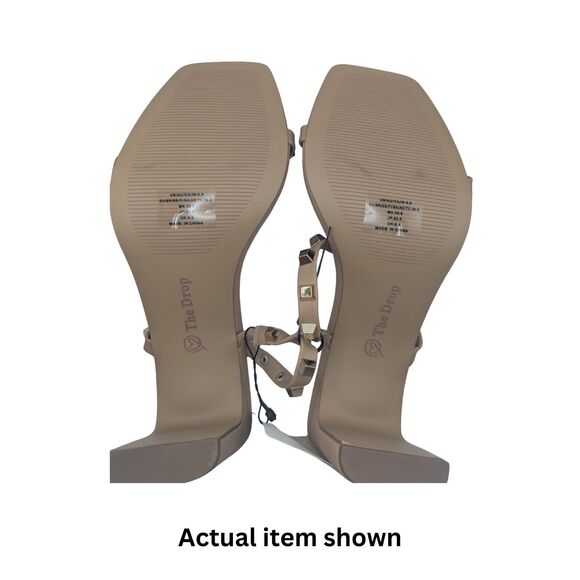 👠 The Drop 8.5 Avery Square Toe Two Strap Studded High Heel NWT - Picture 3 of 5